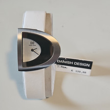 Danish Design Damen Armbanduhr IV12Q842 Quarz Analog Edelstahl weiß Leder