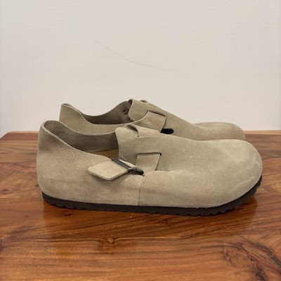Birkenstock London BS Men s Taupe Low Top Leather  Slip On Shoes Size 12