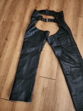 Pro-Rider Leather Motorcycle Chaps Black Size XL USA Made Biker Riding Pants