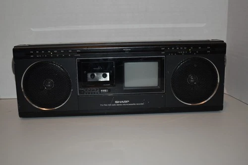 Vintage Sharp 3000 3T-41 TV Microcassette BoomBox - Radio & TV Work - No Cord