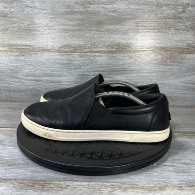 UGG Women's Kitlyn Black Leather Slip On Sneaker Flats Size 9