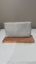 Vintage Whiting  Davis White Enamel Mesh Clutch 10"