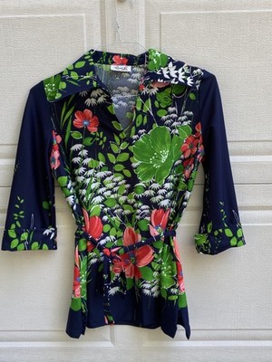Lot of 3 Vintage Patterned Shirts Various Colors Women's M Floral Geometric