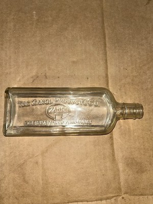 Antique Zanol Products Co. Wildroot Clear Glass Rectangular Decorative Bottle