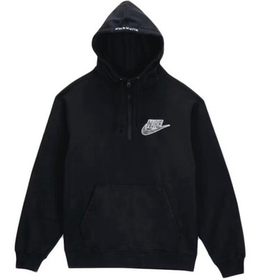 2021 Supreme x Nike Collab Half Zip Up Hoodie Snakeskin Nike Logo
