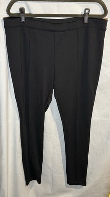 Womens Black Legging With Center Pintuck Pleat Stretch Comfort - XL