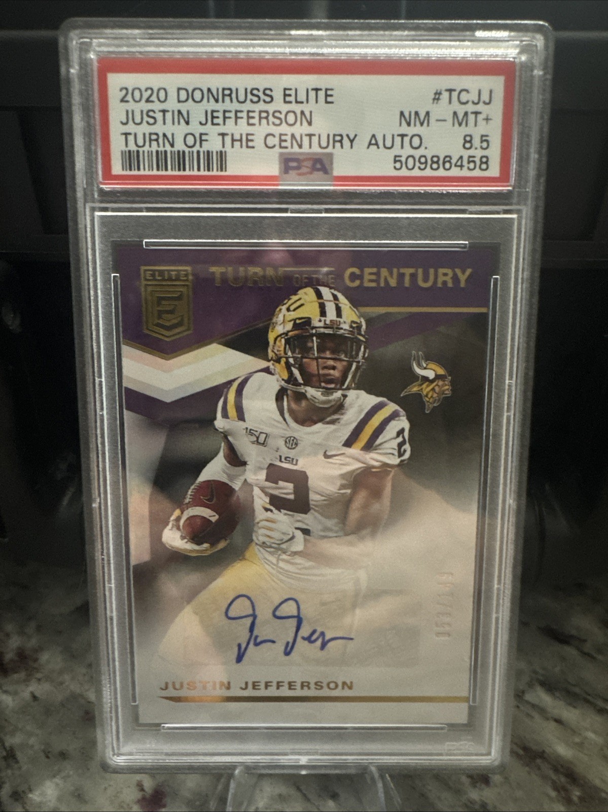 2020 Donruss Elite Turn of The Century Autographs Justin Jefferson #TC-JJ /149