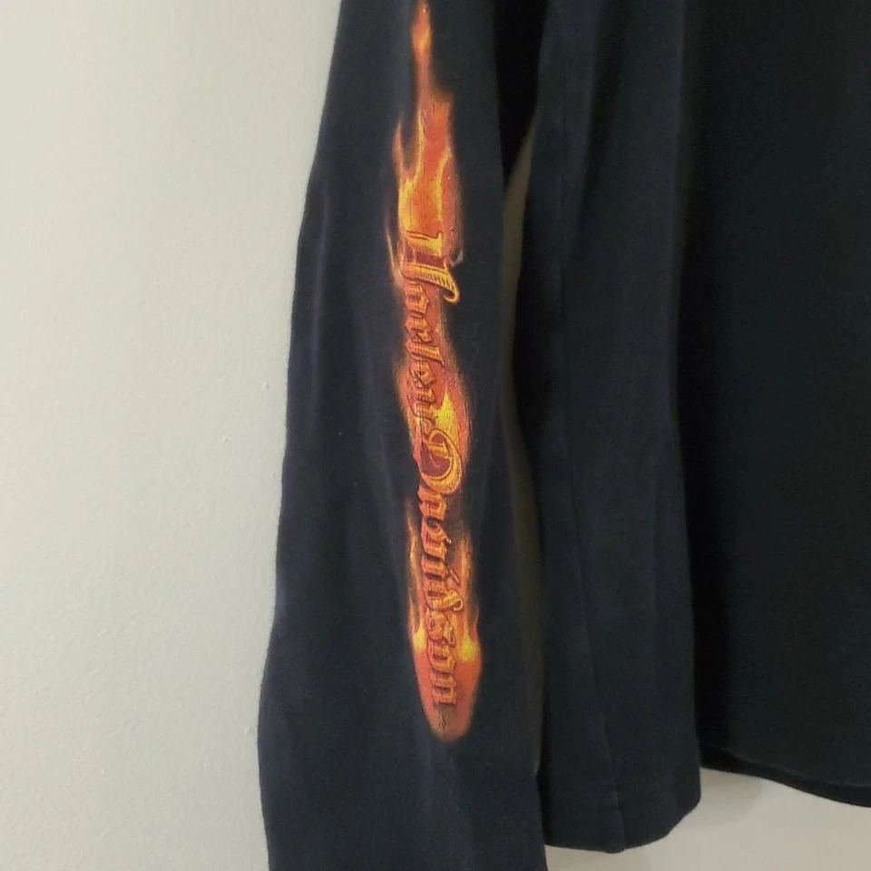 Blusa Harley Davidson Feminina Flame Manga Longa Tamanho XL Logotipos Manga Curta - Imagem 3 de 4