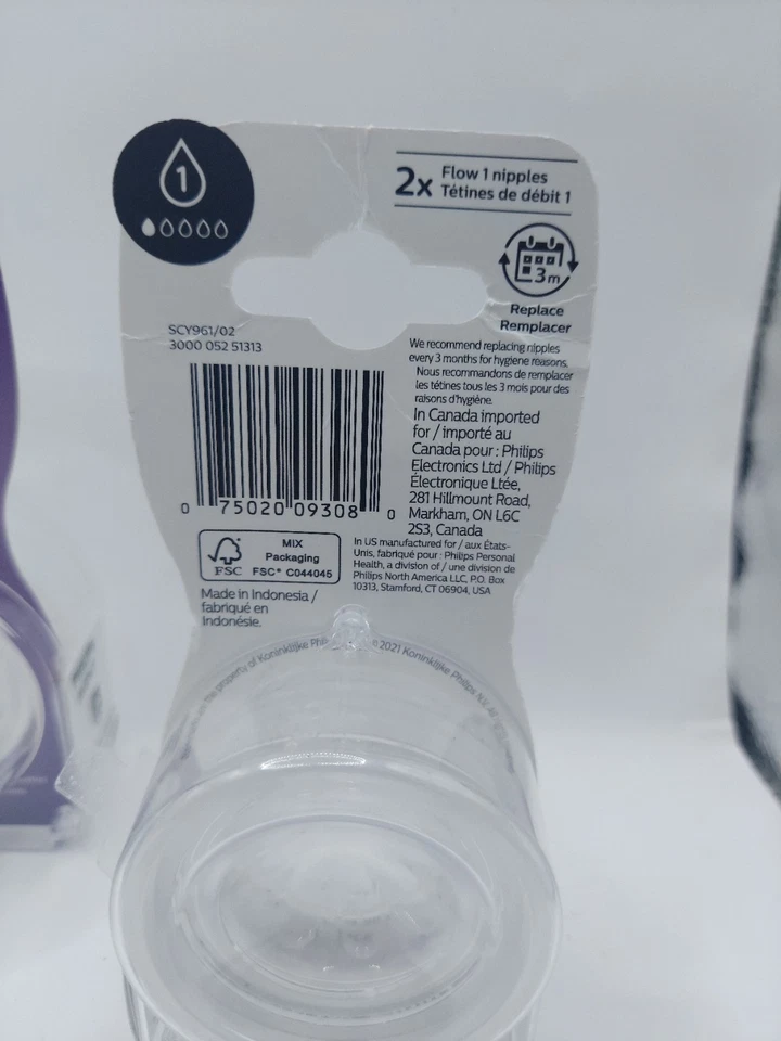 3 pezones para biberón Philips Avent 2pk respuesta natural - flujo para recién nacidos 1 total 6 Foto 3 de 3
