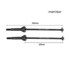 2pcs CVD Drive Shaft Steel Rear For YOKOMO YZ2CAL3.1 SO1.0 69mm RC Car