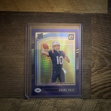 2024 Panini Donruss OPTIC Rated Rookie Drake Maye #229 Blue Hyper Prizm RC