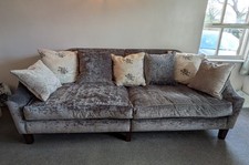 Radley Grand Sofa And Cuddle Chair In Silver Crushed Velvet.  Lovely condition.