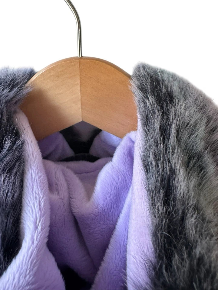 Chaqueta American Widgeon Purple Mist para niñas de piel sintética con capucha cremallera frontal talla 3T nueva Foto 4 de 4