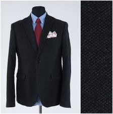 Mens Travel Blazer 40R UK Size URBAN COLLECTION Grey Cotton Sport Coat Jacket