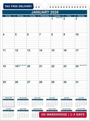 Calendar 2026-2027 - 18 Months Wall Calendar from January 2026 - June 2027, 2026