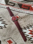 Vintage Timex Mercury Red Dial Watch. Extremely Retro Cool Needs A Buckle Though
