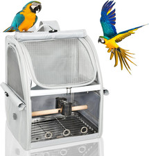 Bird Carrier Bag, Bird Travel Cage with Standing Perch and Indestructible Stainl