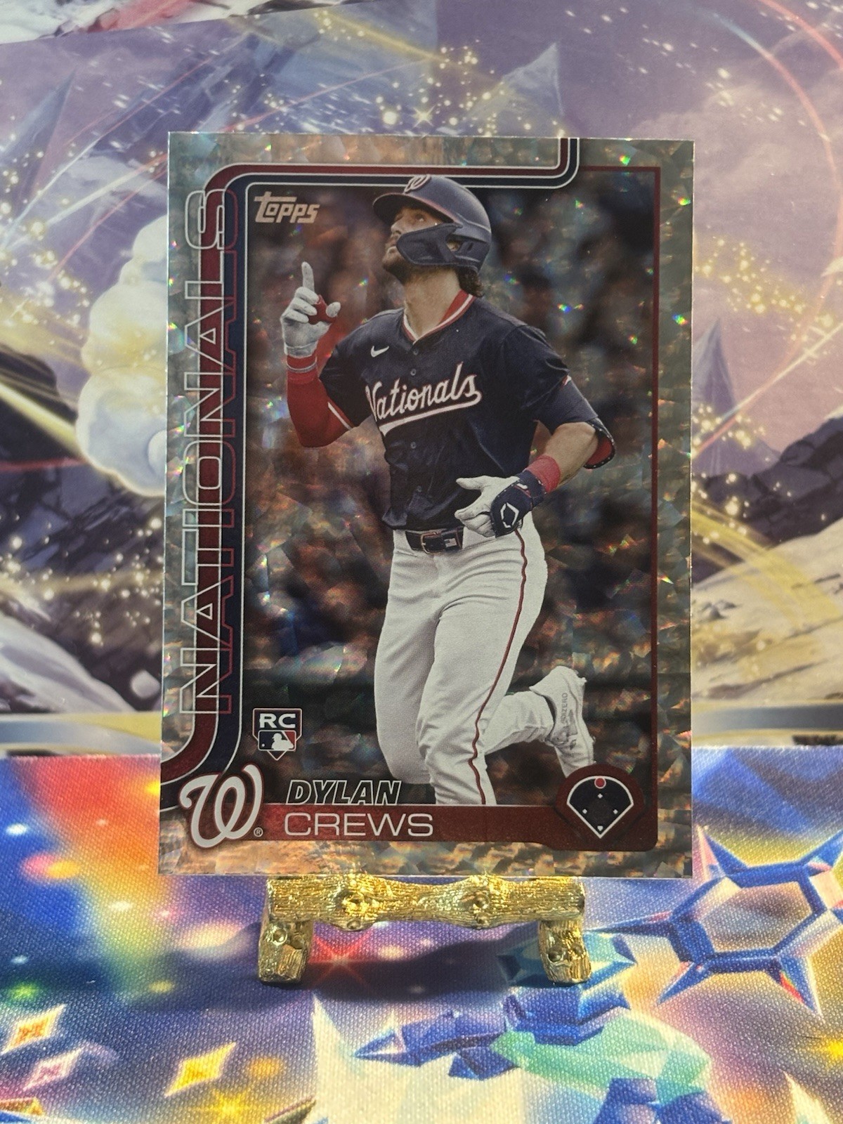 2025 Topps Series 1 - Dylan Crews #74 Silver Cracked Foilboard (RC)