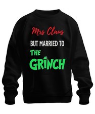 Felpa unisex Mrs Claus But Married To The Grinch Natale coppia regalo 