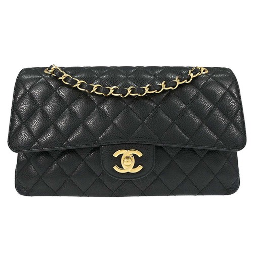 Chanel Black Calfskin Medium Classic Double Flap Shoulder Bag 187934