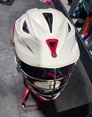 Cascade CPX-R Lacrosse Helmet Full Face NOCSAE White/Red Medium Chin Strap
