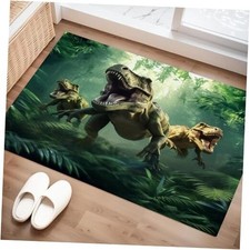 3D Dinosaur Area Rug for Kids Boys, Green Dinosaur Rug for Teens Boys Room,