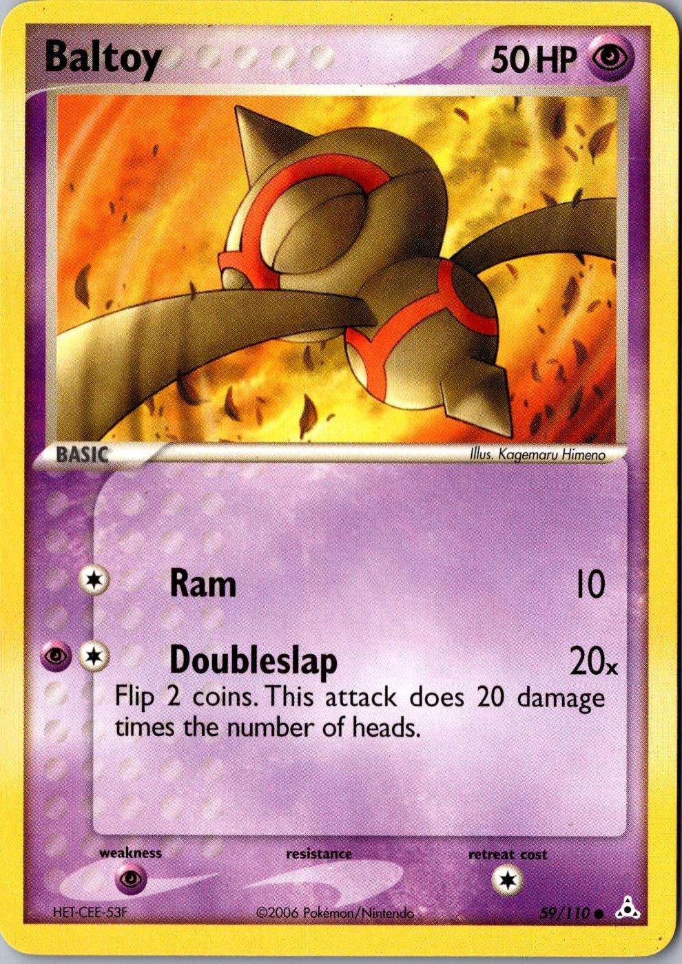 Baltoy 59/110 Common Holon Phantoms LP Pokemon Card