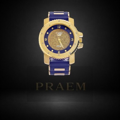 Praem Men s Techno Pave Silicone Band Heavy Fashion Watch WR 7758