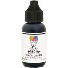 Ranger MDQ54160 Dina Wakley Media Gesso 1oz Tube-Black 3Pk 