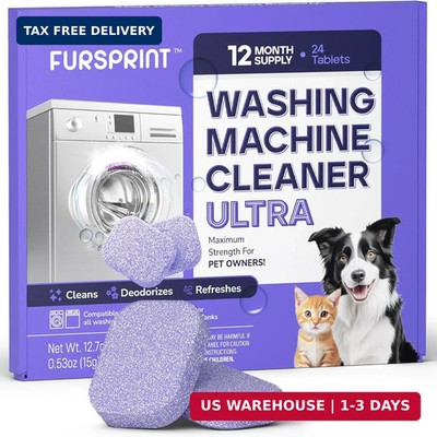 Washing Machine Cleaner Tablets Ultra - 40% Stronger Formula: Designed for Pet O