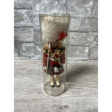 VINTAGE Scottish Antique UK 8  Celluloid Girl doll Plaid Kilt Sleepy Eyes w/flag
