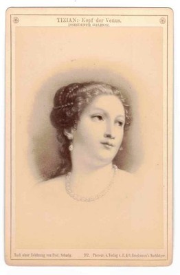 Victorian Cabinet Card Photograph Art Reproduction Titian Venus Dresden Gallery