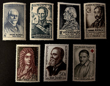 Timbres France Personnages 1942 à 1959 N° 551.662.748.794.1008.1187.1217 neufs**