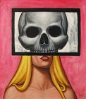 SEAN PATTY Original Contemporary Art Painting DEAD GIRL 3 16"x14" Canvas Modern