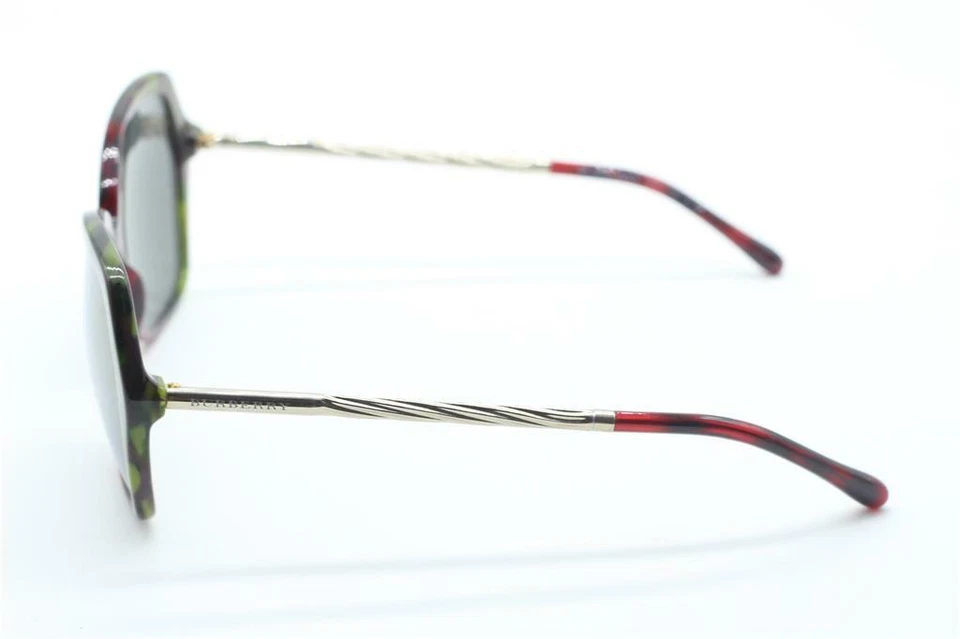 NUEVAS GAFAS DE SOL BURBERRY B 4193 3666/4T ROJO VERDE PLATA AUTÉNTICAS B4193 57-17 Foto 3 de 3