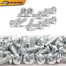 Silver License Plate Screws Fit For Toyota Honda Lexus - 100 Per Bag