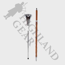 Drum Major Mace Stave Stick - 4 Parts - Chrome Flat Head -
