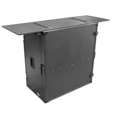 ProX XS-DJSTNBL Folding DJ Performance Desk Facade with Wheels, Black idjnow
