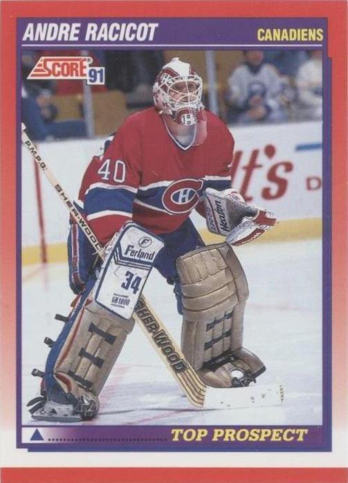 1991-92 Score Canadian - Top Prospect Andre Racicot #285 Bilingual (RC ...