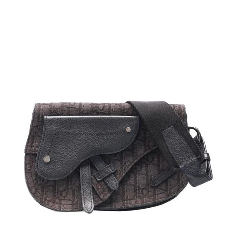Authentique sac bandoulière Dior oblique selle messager toile tissu
