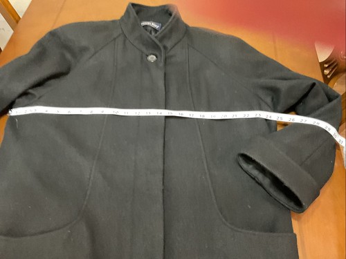 Herman Kay Womens Black Long Sleeve Collared Button Front Classic Coat Size 16 - Picture 6 of 16