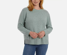 Ella Moss Women's Crew Neck Knit Pullover Sweater, Green, Medium