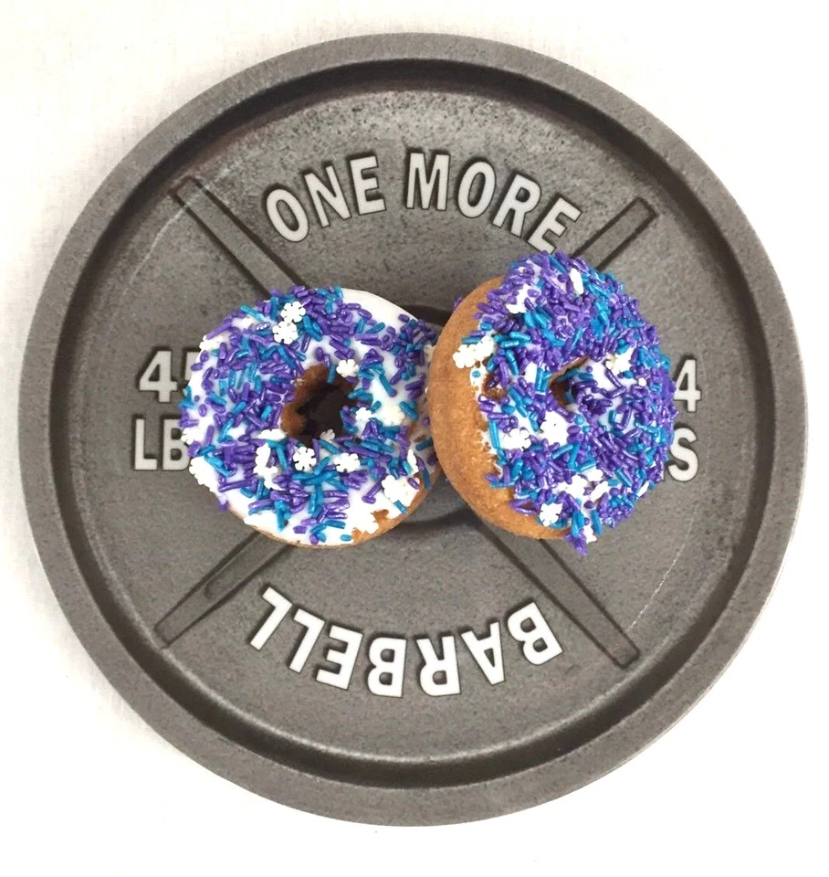 "One More" 4 Piece Dinnerware Fitness/Bodybuilding/Crossfit Barbell Weight Plate - Image 3 of 4