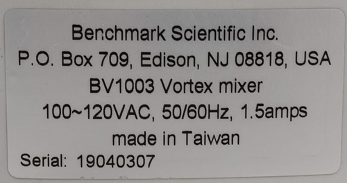 Benchmark Scientific BV1003 BenchMixer V2 Vortex Mixer - Picture 4 of 4