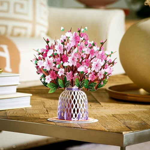 Hugepop 3D Cherry Blossom Pop up Mothers Day Card with Detachable Paper Flower B - Picture 6 of 11