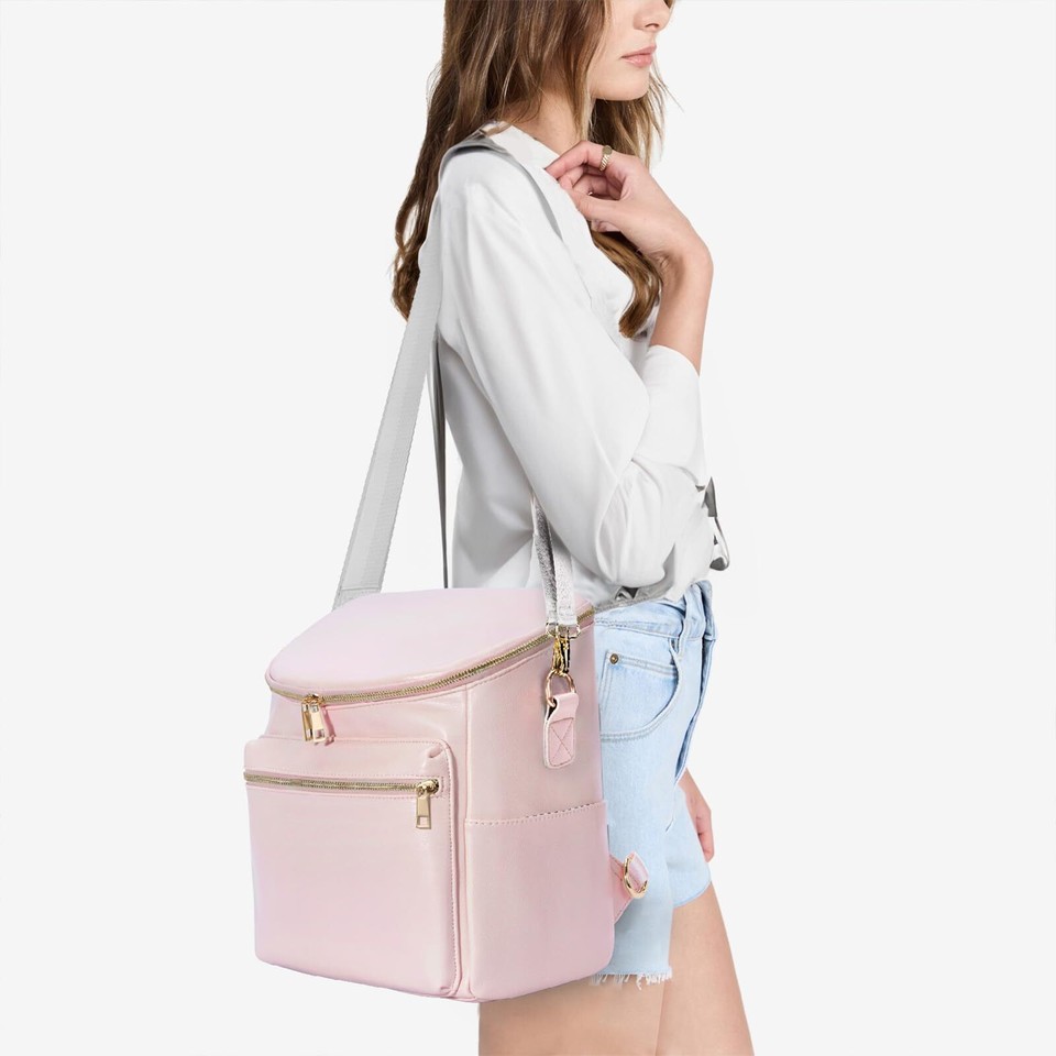 Minsong Diaper Bag Backpack, Fashion Leather Mommy Backpacks, Travel