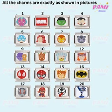 Marvel DC Superhero Italian Charm Avengers SpiderMan Batman Italian charm 