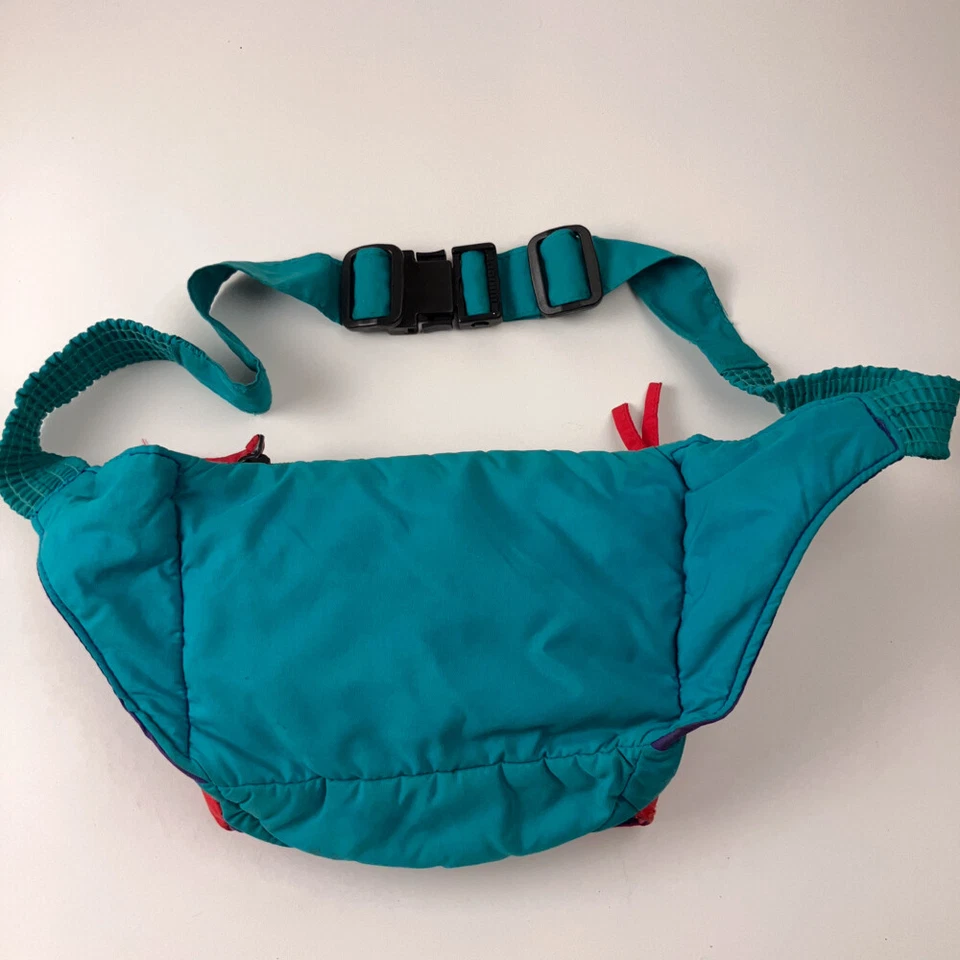 Pacote de cintura vintage década de 1990 Columbia cores brilhantes pacote de babá - Imagem 3 de 4