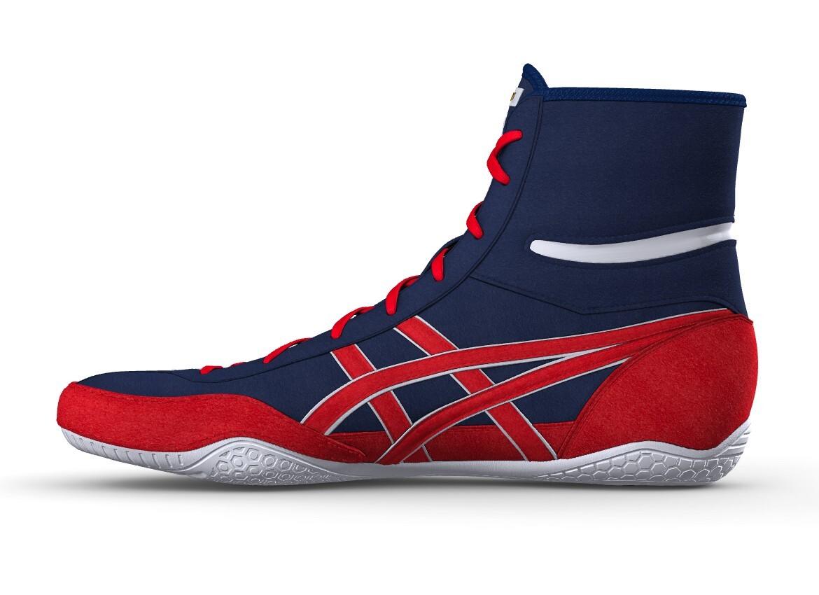 asics Boxing Wrestling Shoes 1083A001 Blue Red Red laces NEW EX-EO