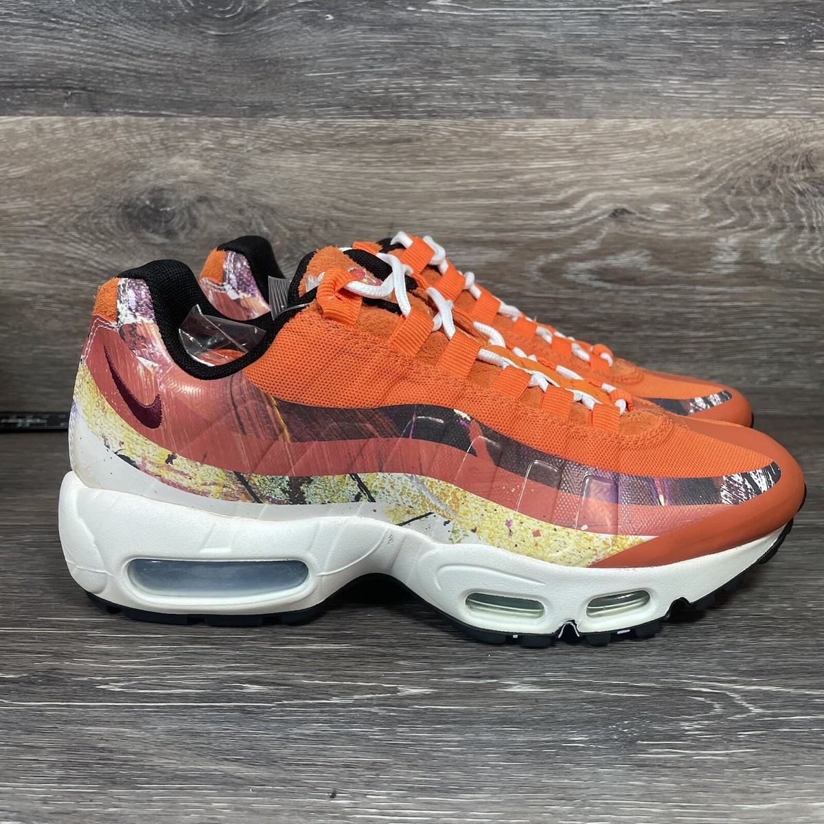 Nike Air Max 95 Shoes Men Size 6.5 Orange Dave Fox White Sneakers